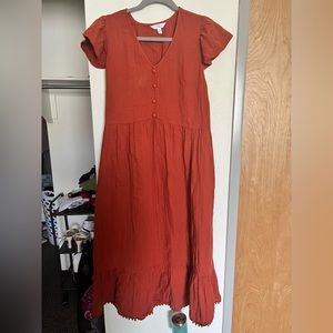 Burnt Orange Long Dress